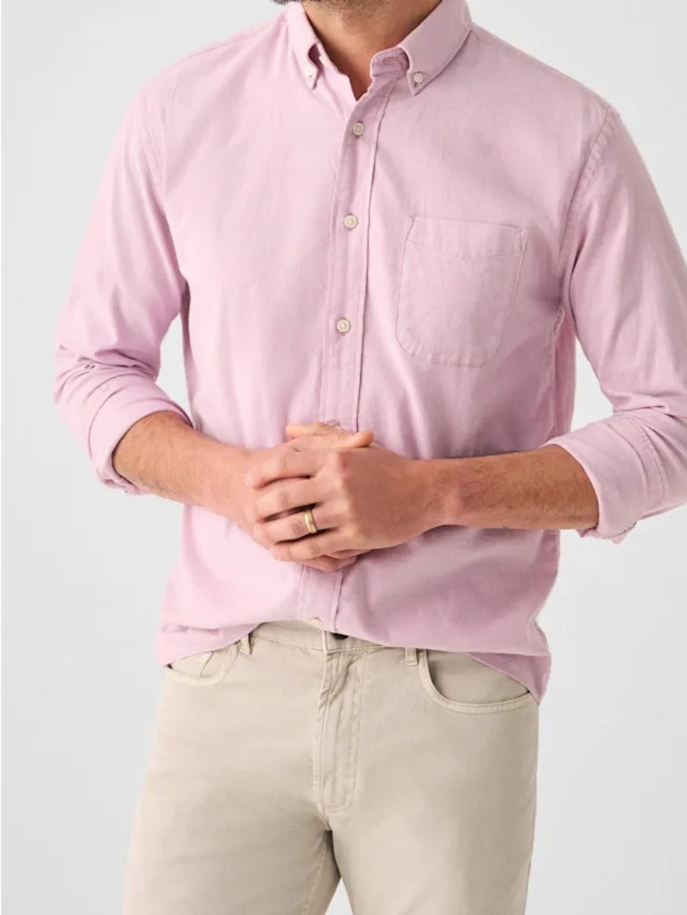 NEW Faherty Stretch Oxford Shirt Men’s Medium Button Down Orchid NWT